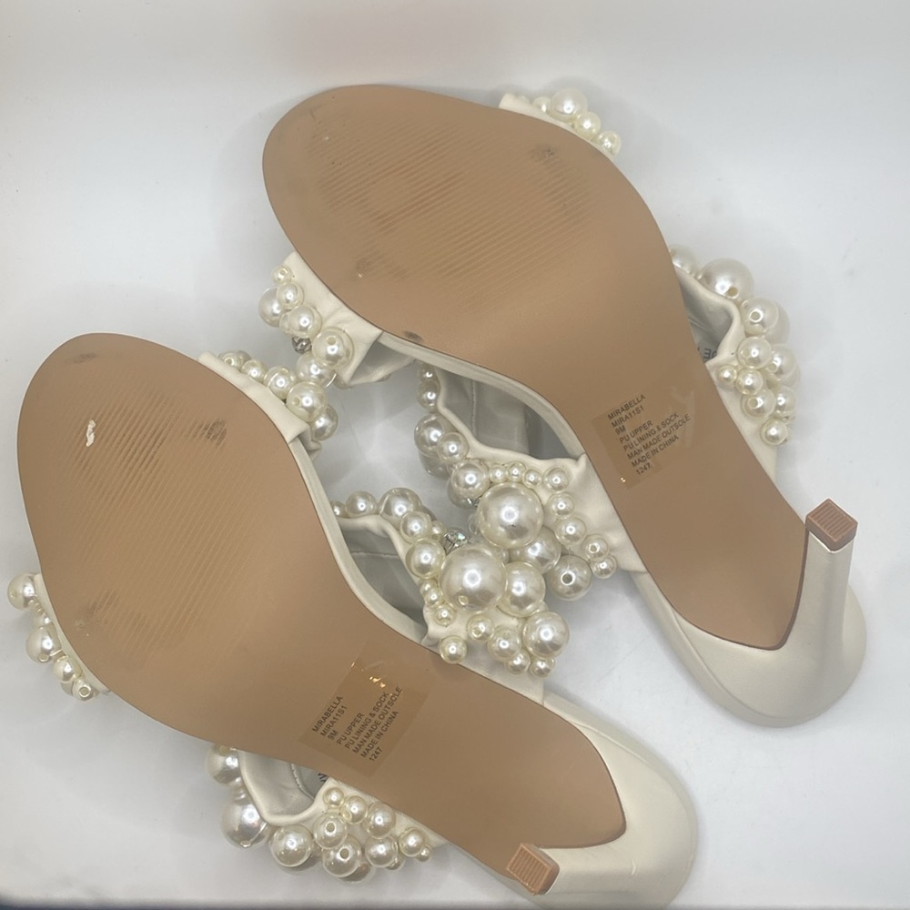 Steve Madden Mirabella Slip On Embellished High Heel Sandal Size 9 - Picture 9 of 12